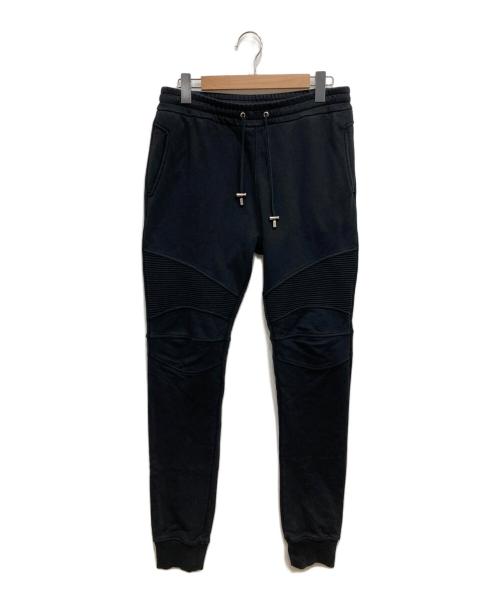 BALMAIN（バルマン）BALMAIN (バルマン) スウェットバイカーパンツ ブラック サイズ:Lの古着・服飾アイテム