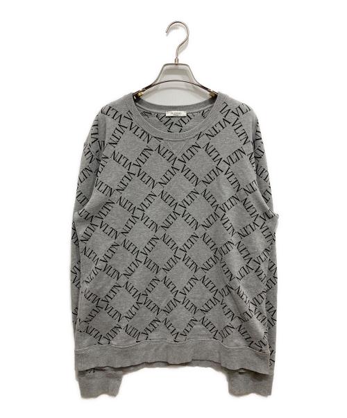 VALENTINO（ヴァレンティノ）VALENTINO (ヴァレンティノ) VLTNロゴプリントスウェット グレー サイズ:Lの古着・服飾アイテム