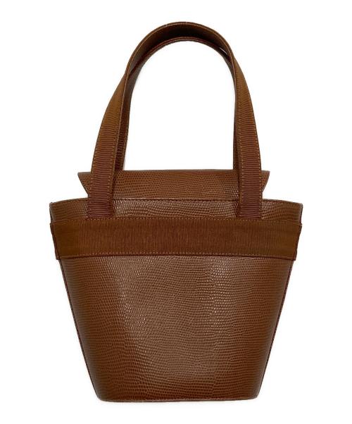 Salvatore Ferragamo（サルヴァトーレ フェラガモ）Salvatore Ferragamo (サルヴァトーレ フェラガモ) ヴァラリボンハンドバッグ ブラウンの古着・服飾アイテム