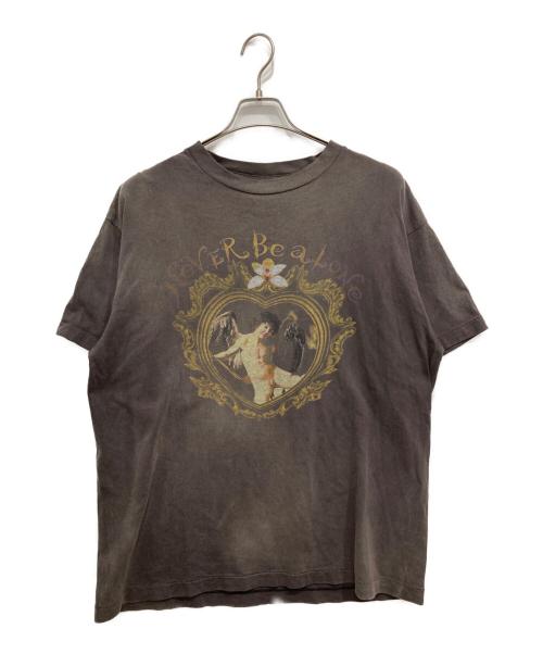 SAINT MICHAEL（セントマイケル）SAINT MICHAEL (セントマイケル) ユーズド加工プリントTシャツ ブラック サイズ:Lの古着・服飾アイテム
