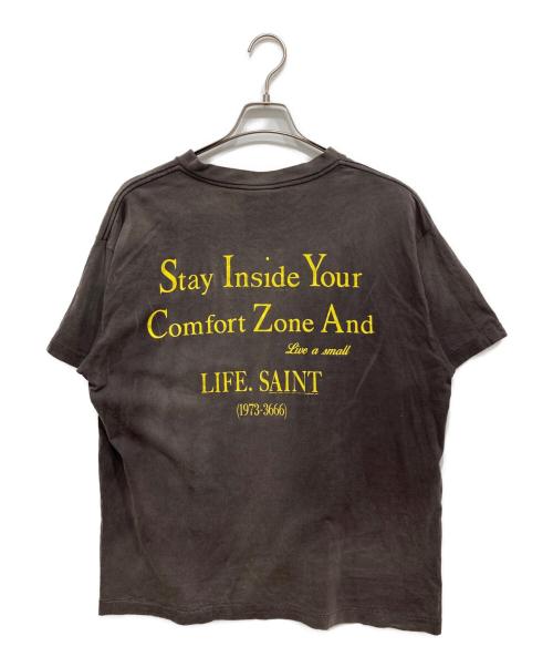 SAINT MICHAEL（セントマイケル）SAINT MICHAEL (セントマイケル) ユーズド加工プリントTシャツ ブラック サイズ:Lの古着・服飾アイテム