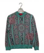 SUPREMEシュプリーム）の古着「Tapestry Sweater/総柄ニット」｜グリーン