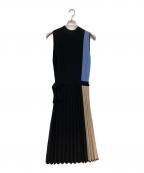 LANVIN en Bleuランバンオンブルー）の古着「ノースリーブニットワンピース」｜ブラック