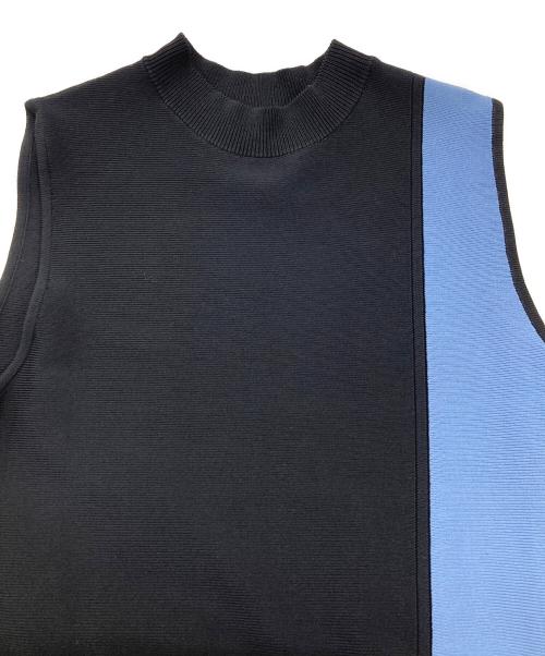 LANVIN en Bleu（ランバンオンブルー）LANVIN en Bleu (ランバンオンブルー) ノースリーブニットワンピース ブラック サイズ:SIZE38の古着・服飾アイテム