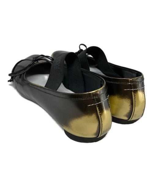 MM6 Maison Margiela（エムエムシックスメゾンマルジェラ）MM6 Maison Margiela (エムエムシックスメゾンマルジェラ) リボンディテールフラットパンプス ブラック サイズ:40の古着・服飾アイテム