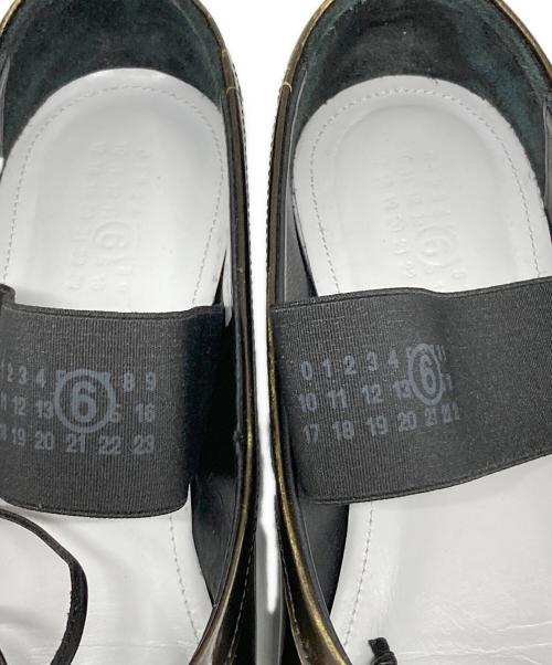 MM6 Maison Margiela（エムエムシックスメゾンマルジェラ）MM6 Maison Margiela (エムエムシックスメゾンマルジェラ) リボンディテールフラットパンプス ブラック サイズ:40の古着・服飾アイテム
