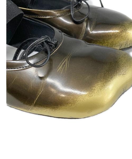 MM6 Maison Margiela（エムエムシックスメゾンマルジェラ）MM6 Maison Margiela (エムエムシックスメゾンマルジェラ) リボンディテールフラットパンプス ブラック サイズ:40の古着・服飾アイテム
