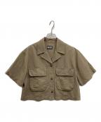 DIESELディーゼル）の古着「半袖ミリタリーシャツ」｜カーキ