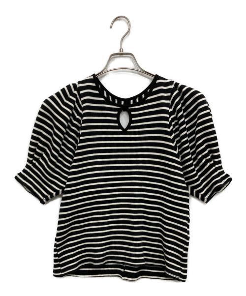 MAISON SPECIAL（メゾンスペシャル）MAISON SPECIAL (メゾンスペシャル) ボリュームスリーブボーダートップス ブラック サイズ:Fの古着・服飾アイテム