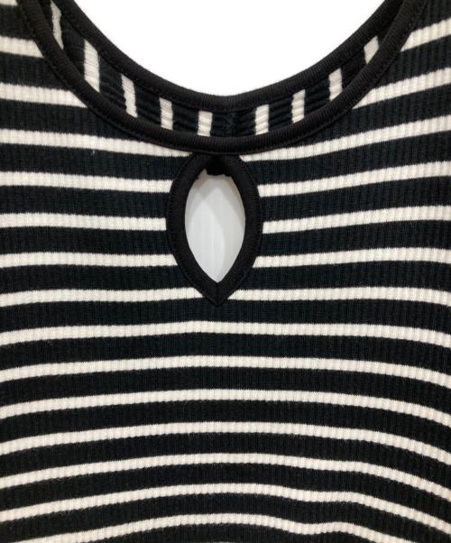 MAISON SPECIAL（メゾンスペシャル）MAISON SPECIAL (メゾンスペシャル) ボリュームスリーブボーダートップス ブラック サイズ:Fの古着・服飾アイテム