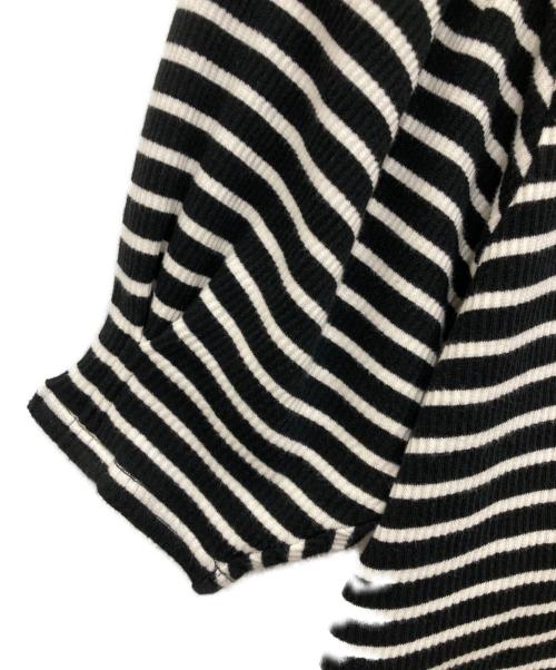 MAISON SPECIAL（メゾンスペシャル）MAISON SPECIAL (メゾンスペシャル) ボリュームスリーブボーダートップス ブラック サイズ:Fの古着・服飾アイテム
