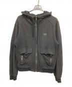 DOLCE & GABBANAドルチェ＆ガッバーナ）の古着「ロゴプレートジップパーカー」｜ブラック