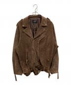 GRANCYグランシー）の古着「Distressed Suede Rider's Jacket」｜ブラウン