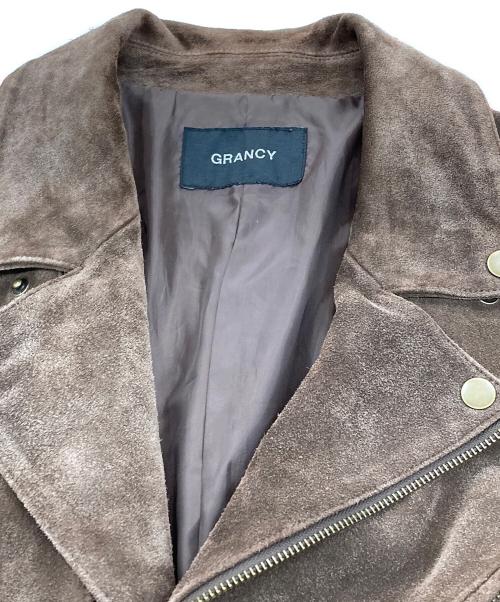 GRANCY（グランシー）GRANCY (グランシー) Distressed Suede Rider's Jacket ブラウン サイズ:Lの古着・服飾アイテム