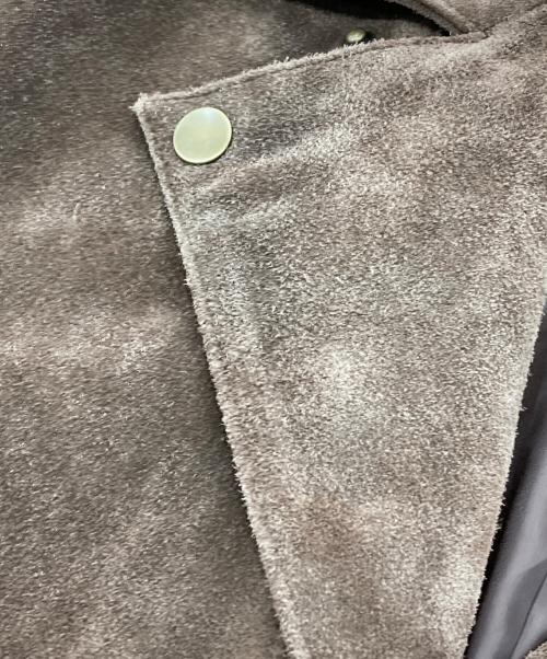 GRANCY（グランシー）GRANCY (グランシー) Distressed Suede Rider's Jacket ブラウン サイズ:Lの古着・服飾アイテム