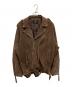 GRANCY（グランシー）の古着「Distressed Suede Rider's Jacket」｜ブラウン