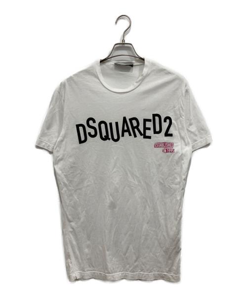 DSQUARED2（ディースクエアード）DSQUARED2 (ディースクエアード) フロントロゴTシャツ ホワイト サイズ:Lの古着・服飾アイテム
