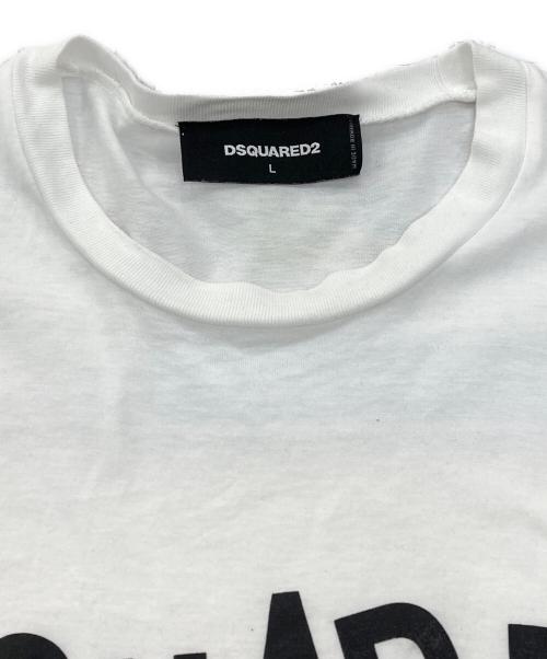 DSQUARED2（ディースクエアード）DSQUARED2 (ディースクエアード) フロントロゴTシャツ ホワイト サイズ:Lの古着・服飾アイテム