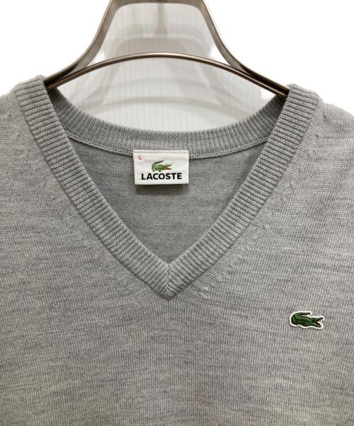 LACOSTE（ラコステ）LACOSTE (ラコステ) Vネックニット グレー サイズ:5の古着・服飾アイテム