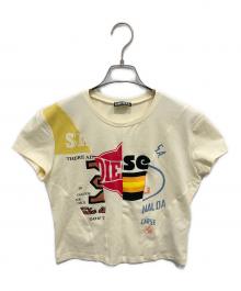 DIESEL（ディーゼル）の古着「T-CUTIE/パッチワークプリントTシャツ」｜イエロー