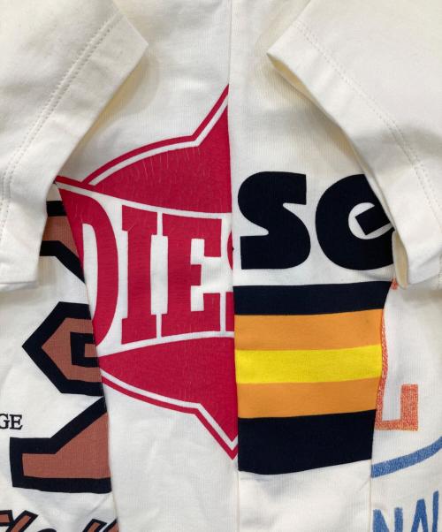 DIESEL（ディーゼル）DIESEL (ディーゼル) T-CUTIE/パッチワークプリントTシャツ イエロー サイズ:XLの古着・服飾アイテム