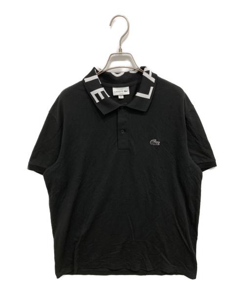 LACOSTE（ラコステ）LACOSTE (ラコステ) ジャカードリブニットカラーポロシャツ ブラック サイズ:XLの古着・服飾アイテム