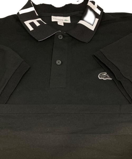 LACOSTE（ラコステ）LACOSTE (ラコステ) ジャカードリブニットカラーポロシャツ ブラック サイズ:XLの古着・服飾アイテム