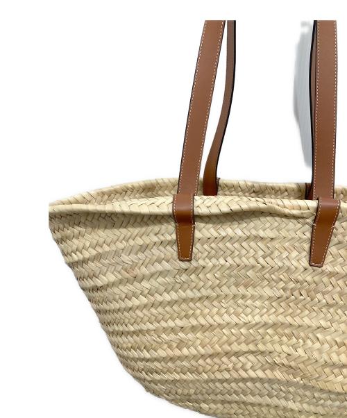 CELINE（セリーヌ）CELINE (セリーヌ) ミディアム クラシックパニエ ラフィア ＆ カーフスキン ベージュの古着・服飾アイテム
