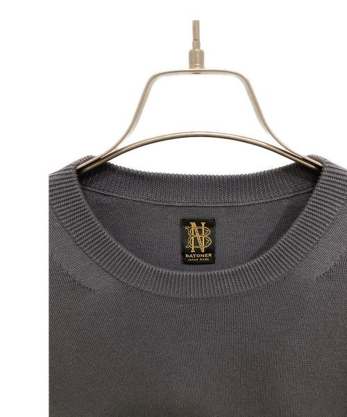 BATONER（バトナ―）BATONER (バトナ―) CARIBBEAN SEAISLAND COTTON CREW NECK/クルーネックニット グレー サイズ:3の古着・服飾アイテム