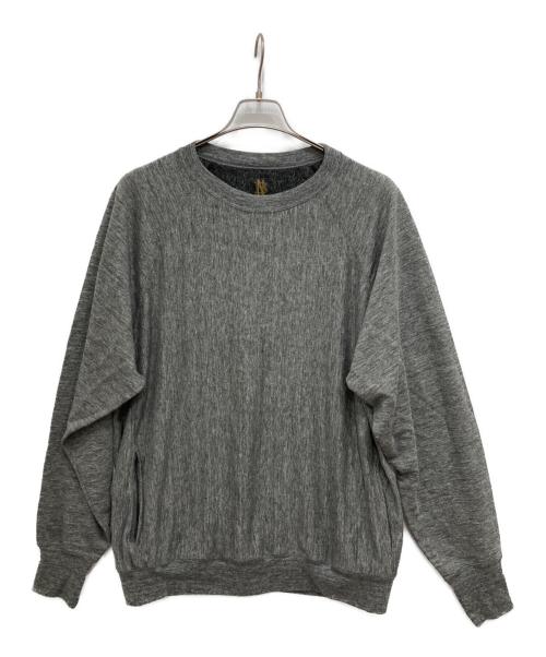 BATONER（バトナ―）BATONER (バトナ―) LINEN URAKE LONG SLEEVE/リネンニット グレー サイズ:3の古着・服飾アイテム