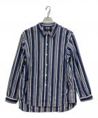 A vontadeアボンタージ）の古着「Gardener Apron Shirts/ストライプシャツ」｜ブルー