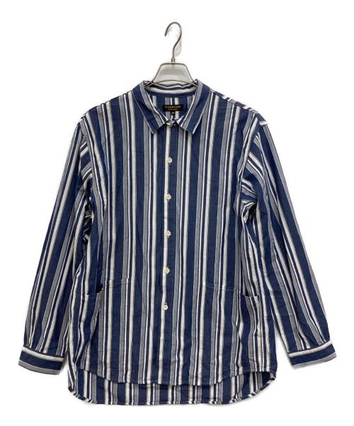 A vontade（アボンタージ）A vontade (アボンタージ) Gardener Apron Shirts/ストライプシャツ ブルー サイズ:Mの古着・服飾アイテム