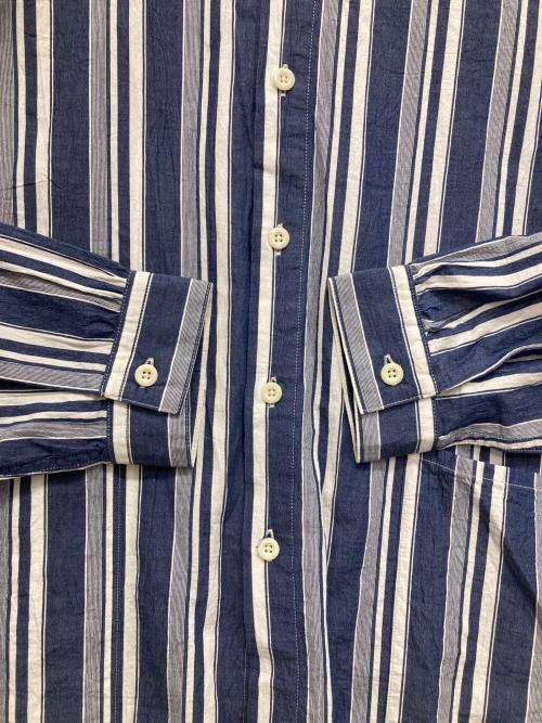 A vontade（アボンタージ）A vontade (アボンタージ) Gardener Apron Shirts/ストライプシャツ ブルー サイズ:Mの古着・服飾アイテム