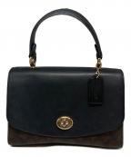 COACHコーチ）の古着「ティリーハンドルトップサッチェル/2WAYシグネチャーショルダーバッグ」｜ブラウン