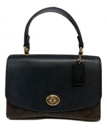 COACH（コーチ）の古着「ティリーハンドルトップサッチェル/2WAYシグネチャーショルダーバッグ」｜ブラウン