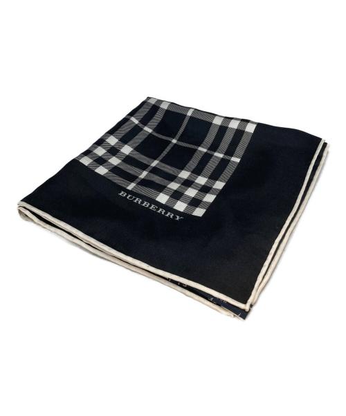 BURBERRY LONDON（バーバリーロンドン）BURBERRY LONDON (バーバリーロンドン) ノヴァチェックシルクスカーフ ブラックの古着・服飾アイテム