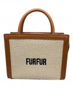 furfurファーファー）の古着「ラフィアロゴトートバッグ」｜ブラウン