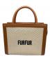 furfur（ファーファー）の古着「ラフィアロゴトートバッグ」｜ブラウン