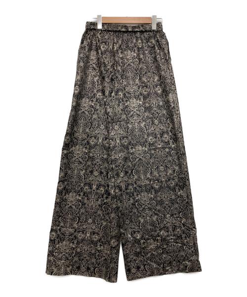 MaxMara（マックスマーラ）MaxMara (マックスマーラ) ペイズリー柄シルクイージーパンツ ブラック サイズ:42の古着・服飾アイテム