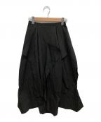 ENFOLDエンフォルド）の古着「CURVE PARTS SKIRT」｜ブラック