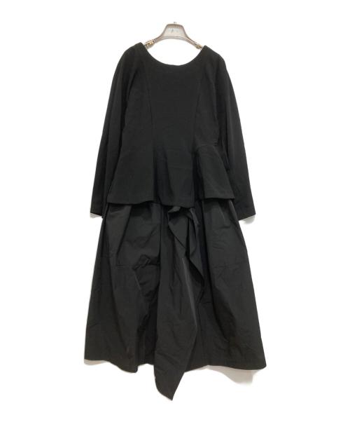 ELENDEEK（エレンディーク）ELENDEEK (エレンディーク) ペプラムドッキングワンピース ブラック サイズ:2の古着・服飾アイテム