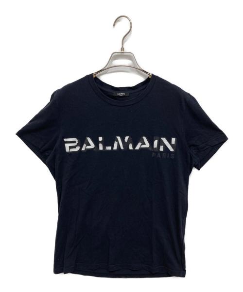 BALMAIN（バルマン）BALMAIN (バルマン) プリントTシャツ ネイビー サイズ:Lの古着・服飾アイテム