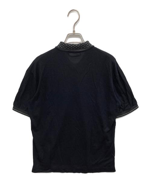 DOLCE & GABBANA（ドルチェ＆ガッバーナ）DOLCE & GABBANA (ドルチェ＆ガッバーナ) シルク混襟切替ポロシャツ ネイビー サイズ:50の古着・服飾アイテム