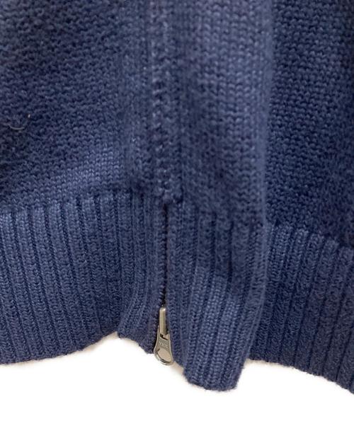 POLO RALPH LAUREN（ポロ・ラルフローレン）POLO RALPH LAUREN (ポロ・ラルフローレン) ジップアップコットンニット ネイビー サイズ:XLの古着・服飾アイテム