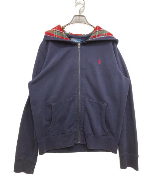 POLO RALPH LAUREN（ポロ・ラルフローレン）POLO RALPH LAUREN (ポロ・ラルフローレン) 裏起毛ジップパーカー ネイビー サイズ:XLの古着・服飾アイテム