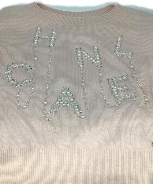 CHANEL（シャネル）CHANEL (シャネル) パールラインストーンニット ピンク サイズ:38の古着・服飾アイテム