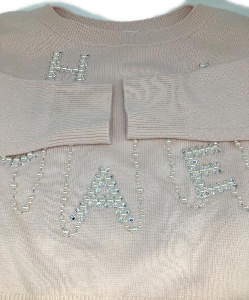 CHANEL（シャネル）CHANEL (シャネル) パールラインストーンニット ピンク サイズ:38の古着・服飾アイテム