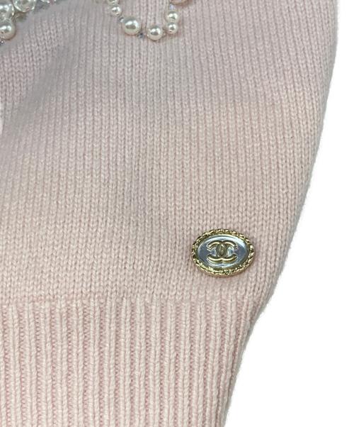 CHANEL（シャネル）CHANEL (シャネル) パールラインストーンニット ピンク サイズ:38の古着・服飾アイテム