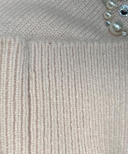 CHANEL（シャネル）CHANEL (シャネル) パールラインストーンニット ピンク サイズ:38の古着・服飾アイテム