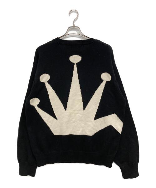 stussy（ステューシー）stussy (ステューシー) Bent Crown sweater/クラウンニット ブラック サイズ:Lの古着・服飾アイテム